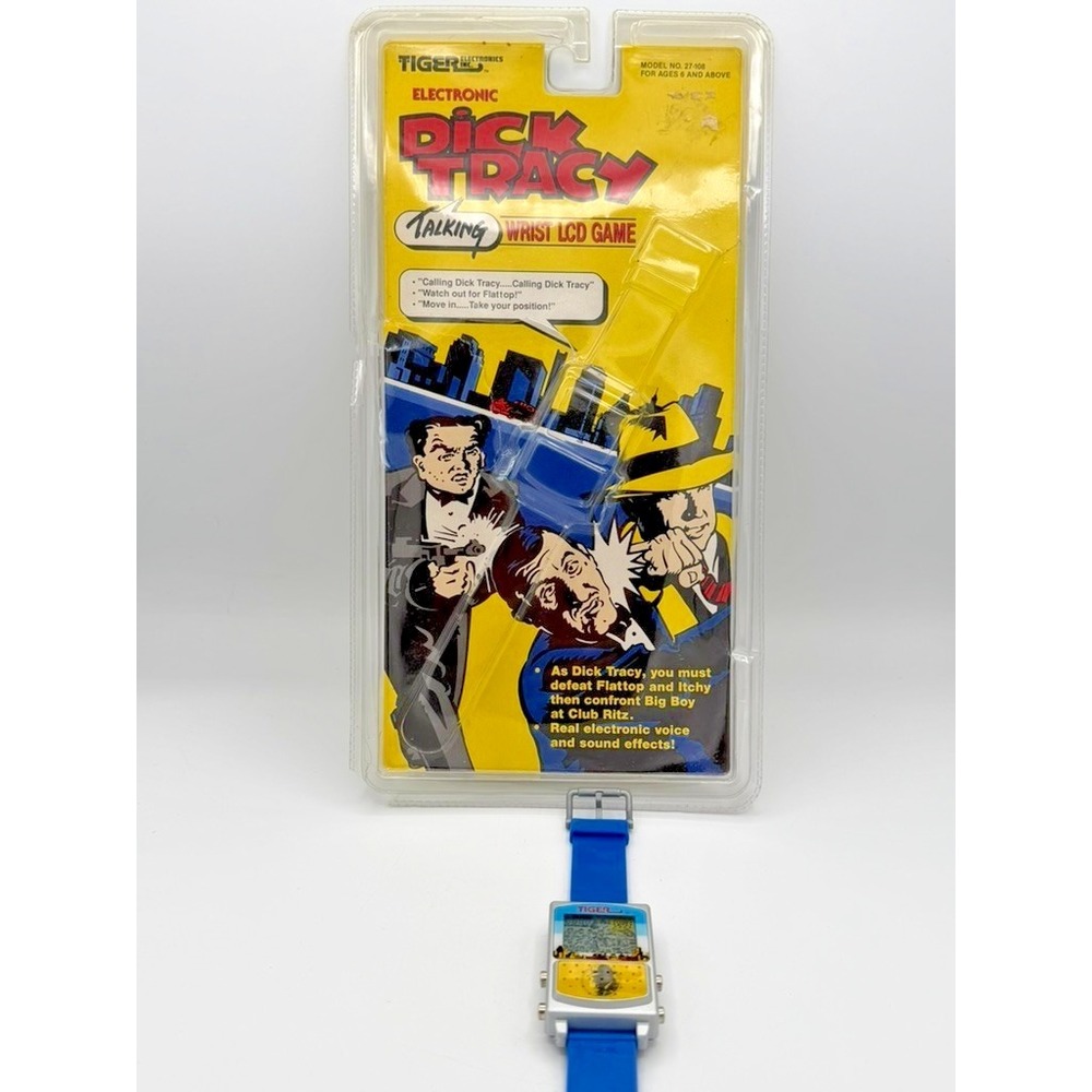 1990 Tiger Electronics Dick Tracy Talking Wrist LCD Game Working w/ Box Disney